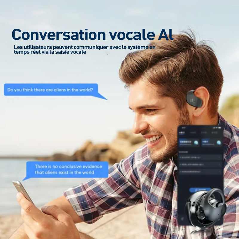 Écouteurs sans fil avec traduction vocale IA en direct⏰